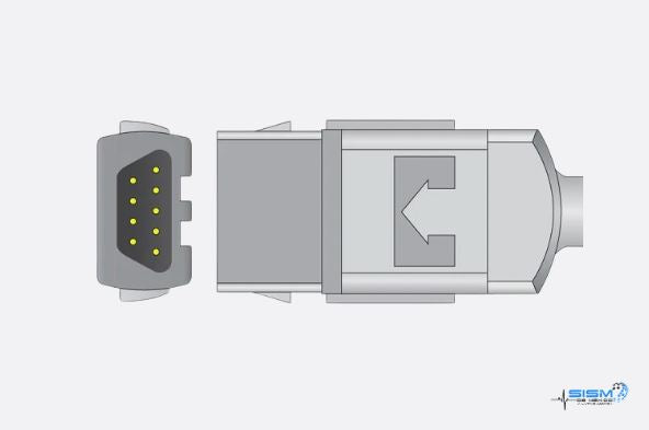 Cable adaptador SpO2 compatible GE® TruSat® OxyTip® OXY-MC3