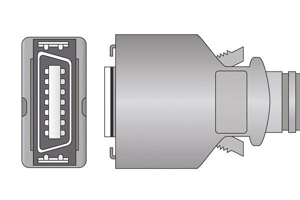 Cable adaptador SpO2 compatible Nihon Kohden NK-OEM-10